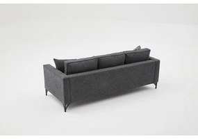 3 személyes kanapé Berlin - Antracit, Fekete