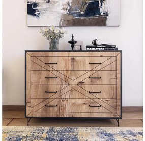 COMFORT komód 100x80 cm barna/fekete