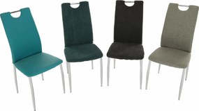 Étkezőszék, szürkésbarna szövet/króm, OLIVA NEW