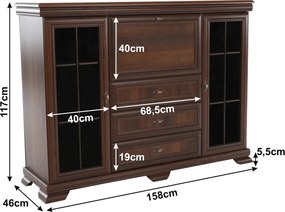 vitrines szekrény billenőajtós bárszekrénnyel, samoa king, KORA KK6