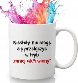 Bögre Fehér 330 ml Kerámia Vicces Ajándék Vicces Kütyü Kevesebb Wk*vörös