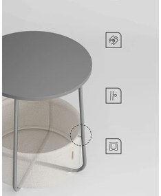 NOIRA oldalsó asztal, szürke/fehér