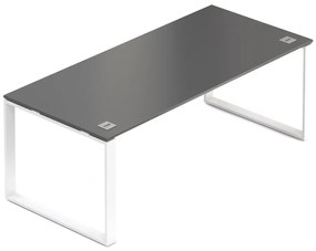 Creator asztal 200 x 90 cm, fehér alap, 2 láb, antracit