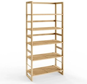 ÖLAND fa polcos állvány, 58x27x136cm, 5 polc, barna Casaria