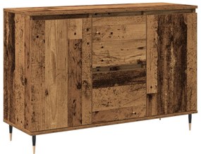Készülék szekrény ajtókkal és fiókokkal, régi fa 101,5x35x70 cm