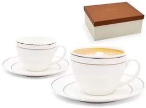 Porcelán kávéscsésze aljjal 230 ml - 2 személyes készlet díszdobozban
