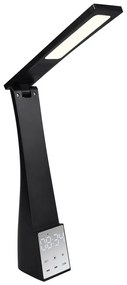 Matt fekete LED asztali lámpa időzítő funkcióval (magasság 45 cm) Linus – Trio