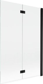 Mexen Mist 2-szárnyas zuhanyfal, jobbos 120 x 150 cm, átlátszó, fekete - 8A9-120-002-70-00-P