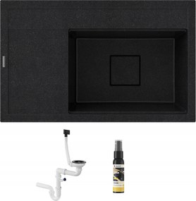 Rendo mosogató fekete pöttyös jobbos kamra gránit modern