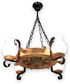 Brilagi - Csillár láncon TIMONA 4xE14/40W/230V bükkfa