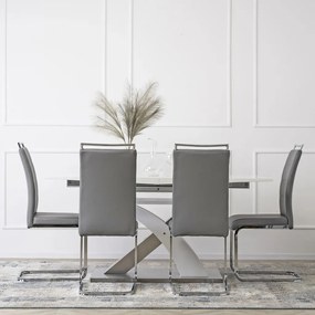 Szánkótalpas Étkezőszék Szürke Eco-bőr Kárpittal. LOCA 2