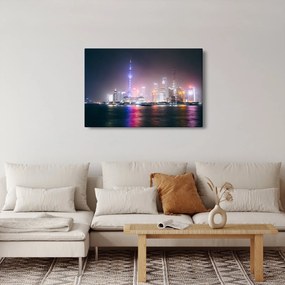 Éjszakai Shanghai képe (90x60 cm)