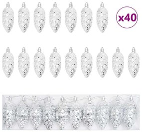 Karácsonyi tobozlabda 40 pcs Ezüst