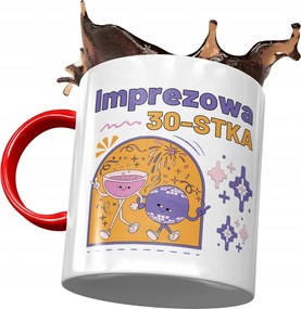 Piros Bögre Születésnapra 30 30. 30-as Ajándék Nyomtatott Fotóval