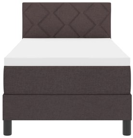 Box spring ágy matraccal Sötétbarna 80x200 cm Szövet