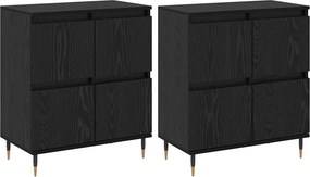 vidaXL Tárolószekrény 2 pcs Fekete tölgy 60 x 35 x 70 cm