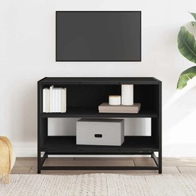 fekete szerelt fa és fém TV-szekrény 61x40x46 cm