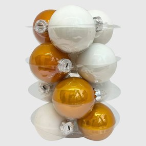 Barokk üveg karácsonyi gömb szett 12*6cm