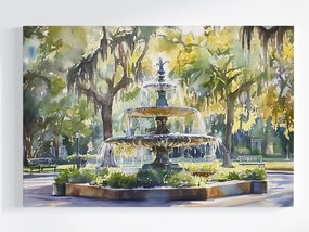 Vászonkép Canvas Szökőkút Park Város Fák Tavasz Zöld 60x40