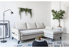 Charming Charlie világosbézs kinyitható sarokkanapé, jobb oldali - Miuform