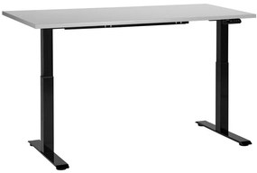 Fekete és szürke elektromosan állítható íróasztal 160 x 72 cm DESTINES Beliani