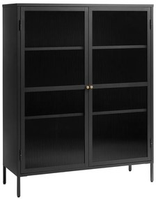 Fekete fém tálalószekrény 111x140 cm Bronco – Unique Furniture