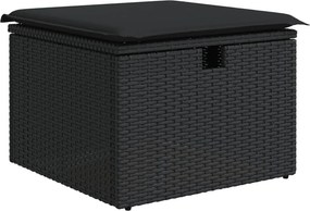 vidaXL fekete polyrattan kerti szék párnával 55 x 55 x 37 cm
