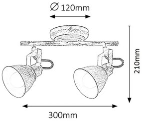 Rabalux 5967 - Spotlámpa VIVIENNE 2xE14/40W