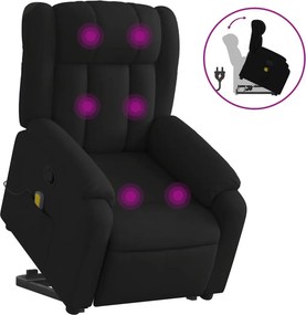 vidaXL fekete szövet dönthető masszázs- és állófotel