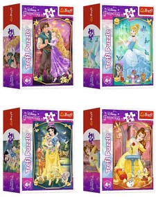 Mini puzzle - Disney princess - 4 db-os készlet