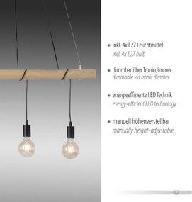 Paul Neuhaus loft függeszték tero fekete fa pln15505-18