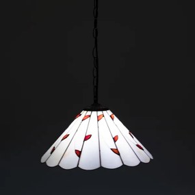 Brilagi - láncos Tiffany-vitrázs csillár FOLIA 1xE27/60W/230V átm. 40 cm