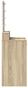 LED világítással ellátott sminkasztal Sonoma tölgy 100x41x140 cm