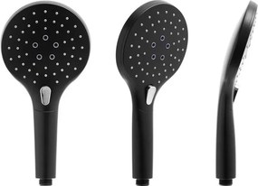 Erga Bergen Therm, zuhanygarnitúra termosztatikus csapteleppel és esőfejjel 25cm, fekete matt, ERG-YKA-BP.BERGEN-THERM-25-BLK