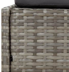 szürke polyrattan napágy összecsukható tetővel 200x114x128 cm
