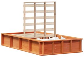 Ágykeret tárolóval Viaszbarna 90 x 190 cm Tömör fa