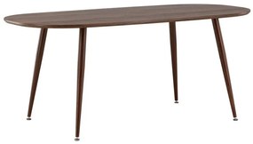 Asztal Dallas 3829Sötét barna, 75x90x180cm, Közepes sűrűségű farostlemez, Fém