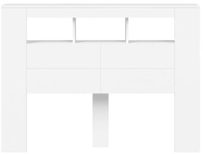 fehér szerelt fa LED-es fejtámla 140x18,5x103,5 cm