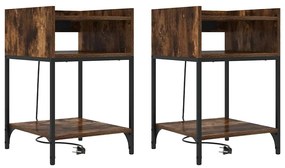 Éjjeli Szekrények 2 pcs Füstölt tölgy 40 x 40 x 61 cm Faanyag