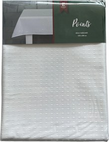 Fehér abrosz 145x220 cm dombornyomott mintával abrosz apró négyzetekkel