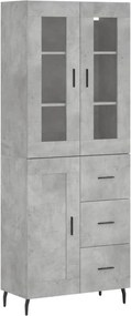vidaXL betonszürke szerelt fa magasszekrény 69,5 x 34 x 180 cm