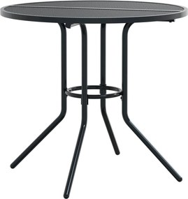 vidaXL antracit porszórt acél kerek teraszasztal Ø80 x 72,5 cm