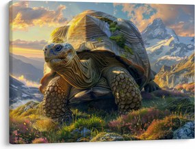 Kép - Teknős és hegyvidéki táj (70x50 cm)