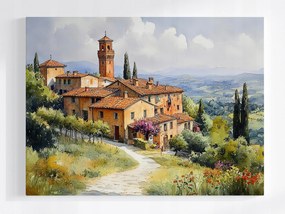 Poszter Toszkána Villa Tájkép Hegyek Olaszország 100x75