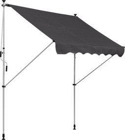 Outsunny Függőleges Napernyő Kézi Kurblival Állítható Magasságú, Behúzható, Szennytaszító, Időjárásálló Erkély Napernyő 150cm Teraszra | Aosom