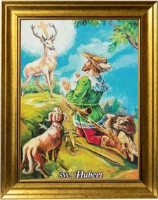 Szent Hubertus Szakrális Kép Arany Díszített Keretben 30X40