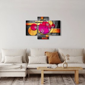 Absztrakt kép történelmi szimbólumokkal (90x60 cm)