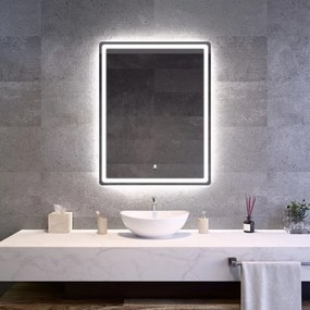 Álló fürdőszobai LED tükör 70x90cm | Gesztusvezérlés - Páramentesítő - Fényerő és színhőmérséklet szabályozás | Welland Type20V