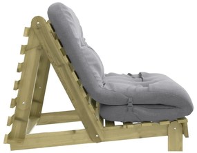 tömör impregnált fenyőfa futon kanapéágy matraccal 100x206x11cm