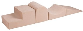 Krémszínű bársony habszivacs játszótér 4 db-os magasság 30 cm 45x193 cm Montessori – Meowbaby